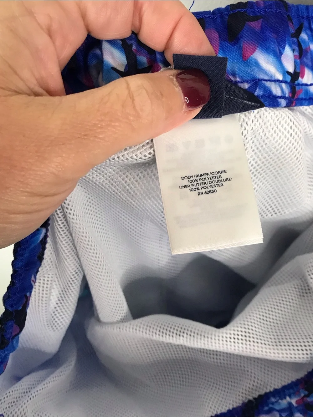 Lands' End Blue Shark-Pattern Kids Swim Trunks Sz XL 14H-16H